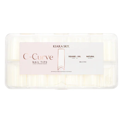 Kiara Sky C-curve Nail Tips (500pcs) - Square XXL Natural