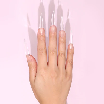 Kiara Sky C-curve Nail Tips (500pcs) - Stiletto XXL Clear