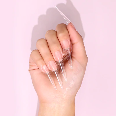 Kiara Sky C-curve Nail Tips (500pcs) - Stiletto XXL Clear