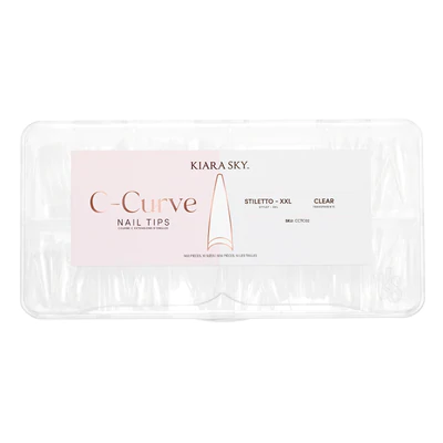 Kiara Sky C-curve Nail Tips (500pcs) - Stiletto XXL Clear