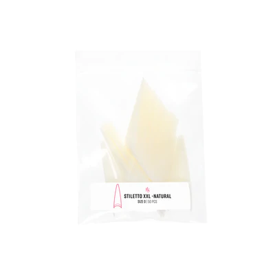 Kiara Sky C-curve Refill Nail Tips Bag (50pcs) - Stiletto XXL Natural