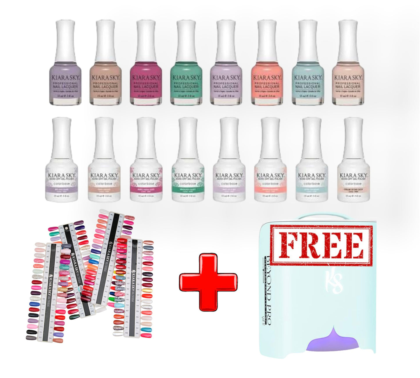 Kiara Sky Full Line (218 Colors) Gel Polish + Nail Lacquer + FREE Kiara Sky Vol.2 Light